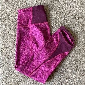 Dark pink Lululemon cropped leggings. Size 8